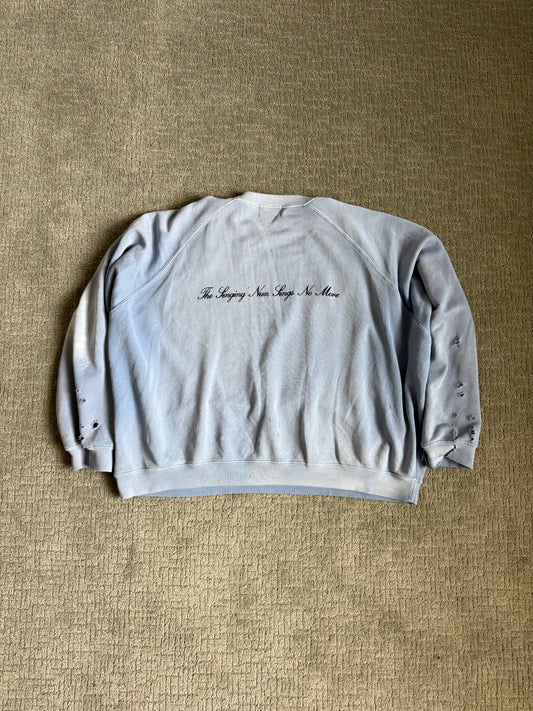 ERD Singing Nun Raglan Crewneck Sweatshirt Blue