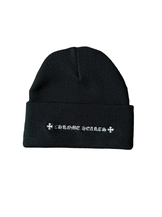 Chrome Hearts CH Embroidery Beanie Black White