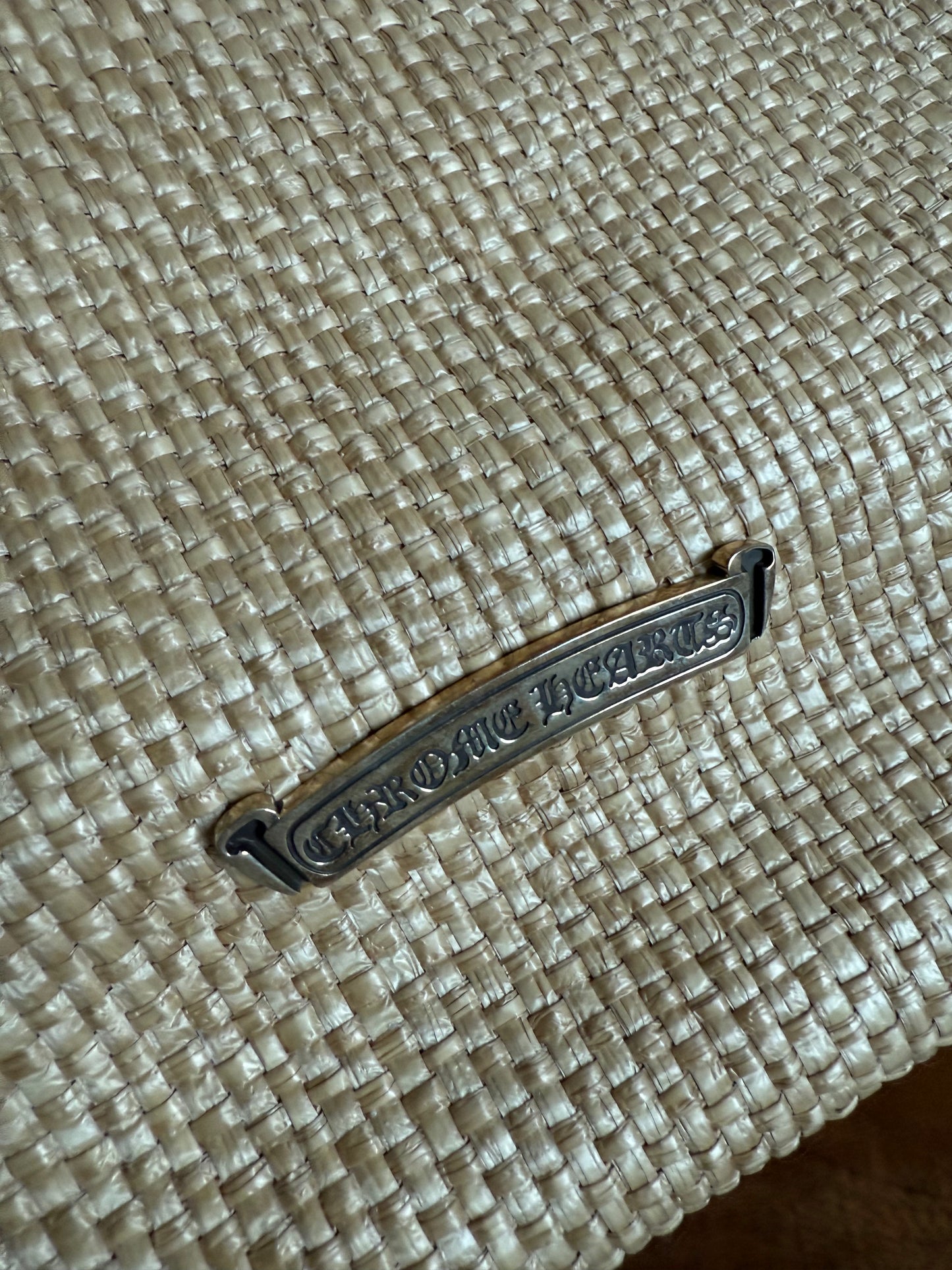 Chrome Hearts Cross Logo Straw Beach Bag Medium