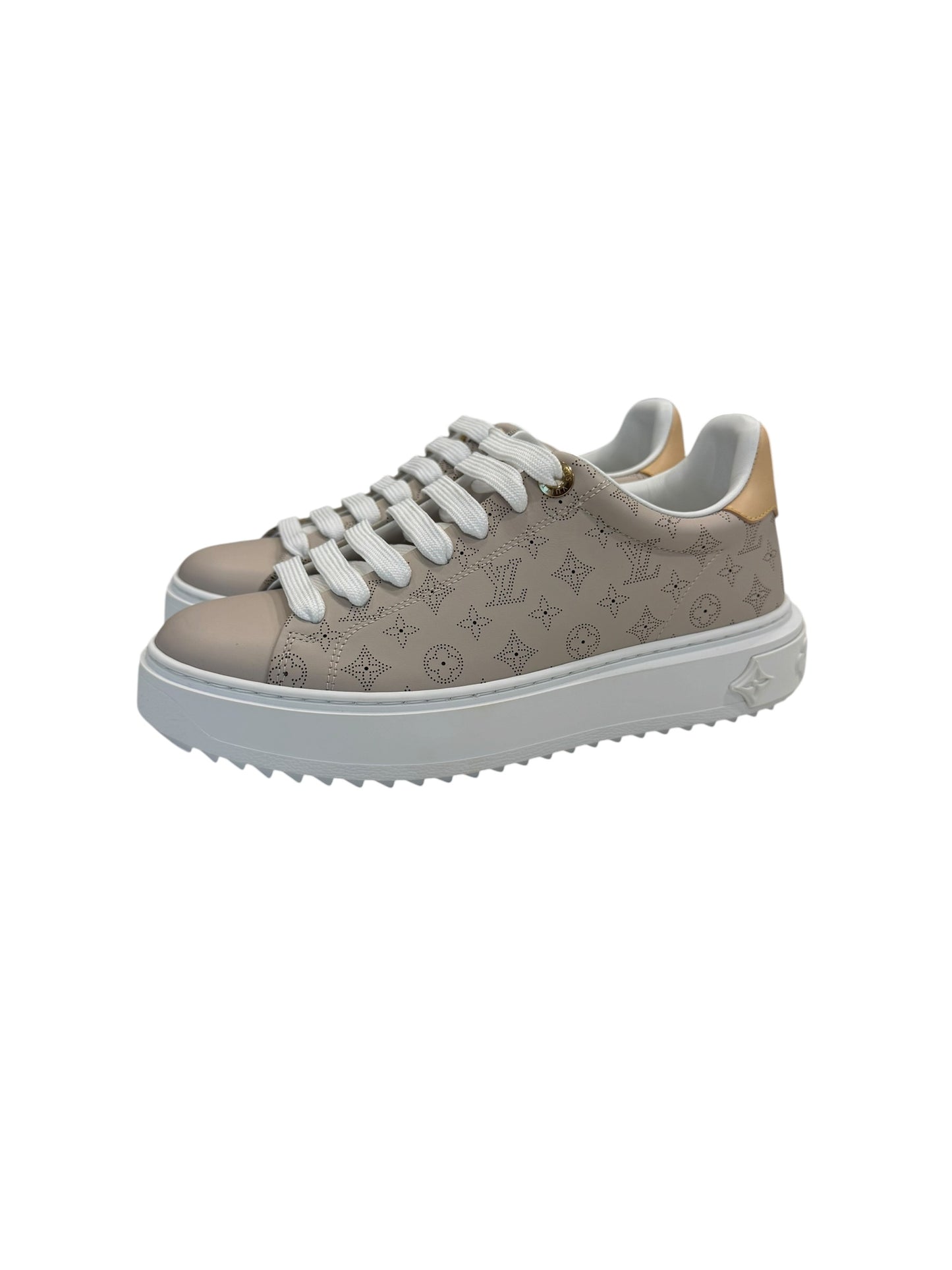 Louis Vuitton Time Out Perforated Monogram Beige White