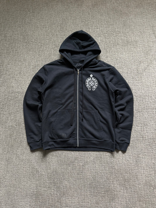 Chrome Hearts Miami Horseshoe Zip Up Hoodie Black