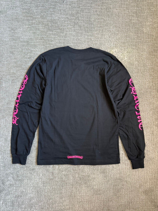 Chrome Hearts Neck Logo LS T-Shirt Black Pink