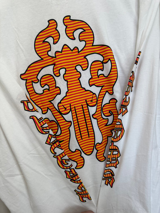 Chrome Hearts Vine Dagger Striped LS T-Shirt White/Yellow
