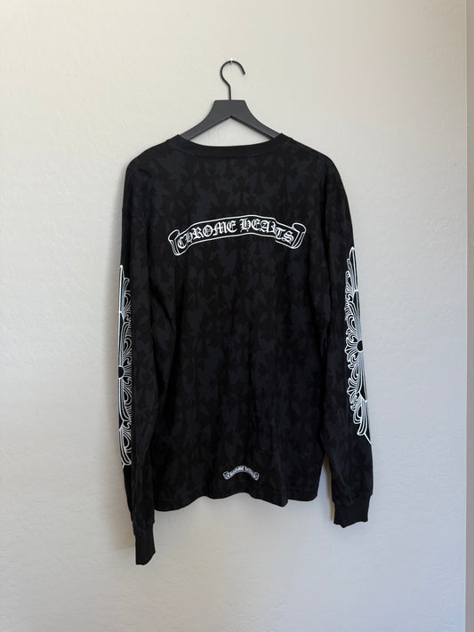 Chrome Hearts Cemetery Print Scroll LS T-Shirt Black