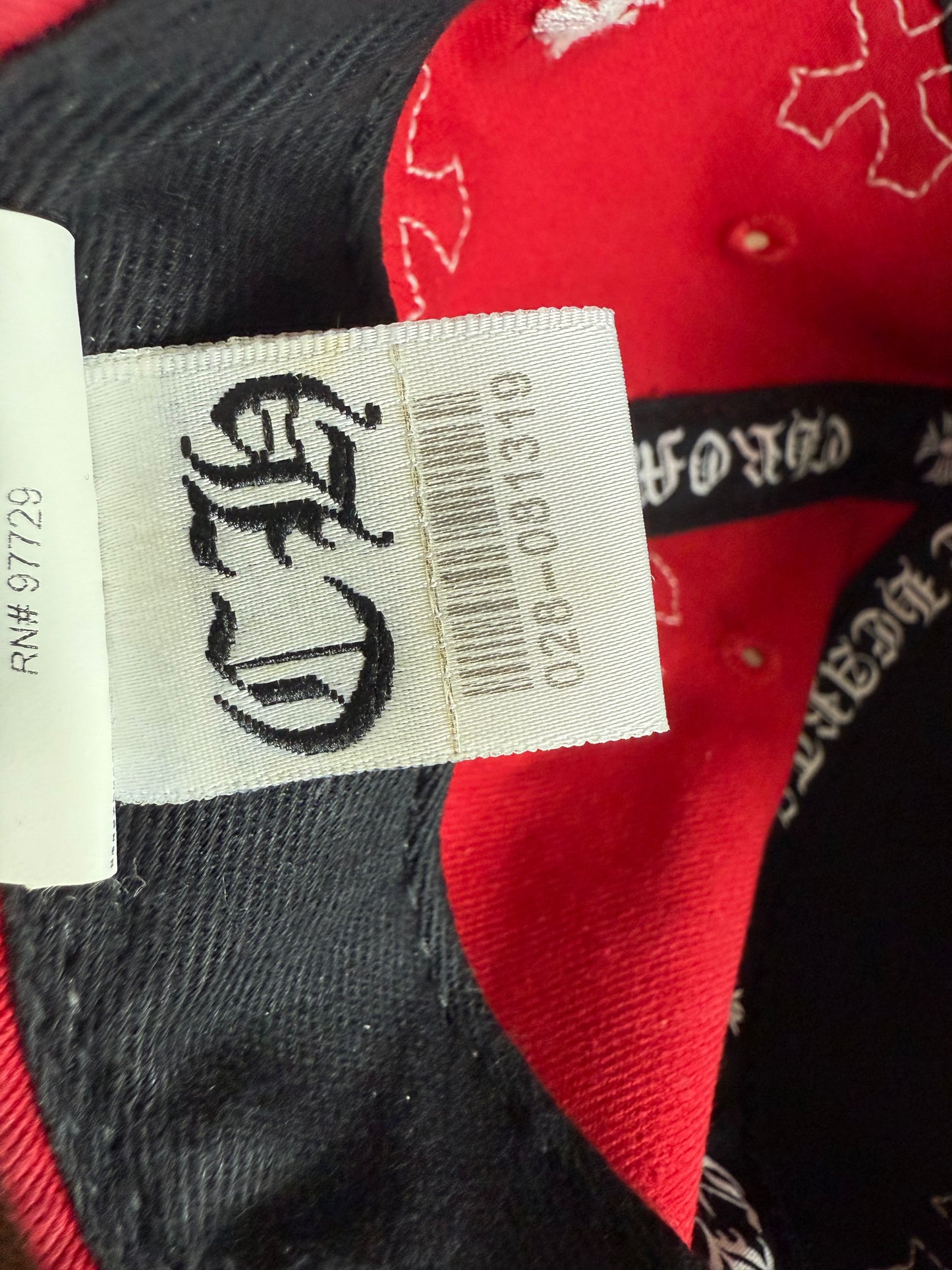 Chrome Hearts CH Logo Leather Cross Patch Hat Red/White