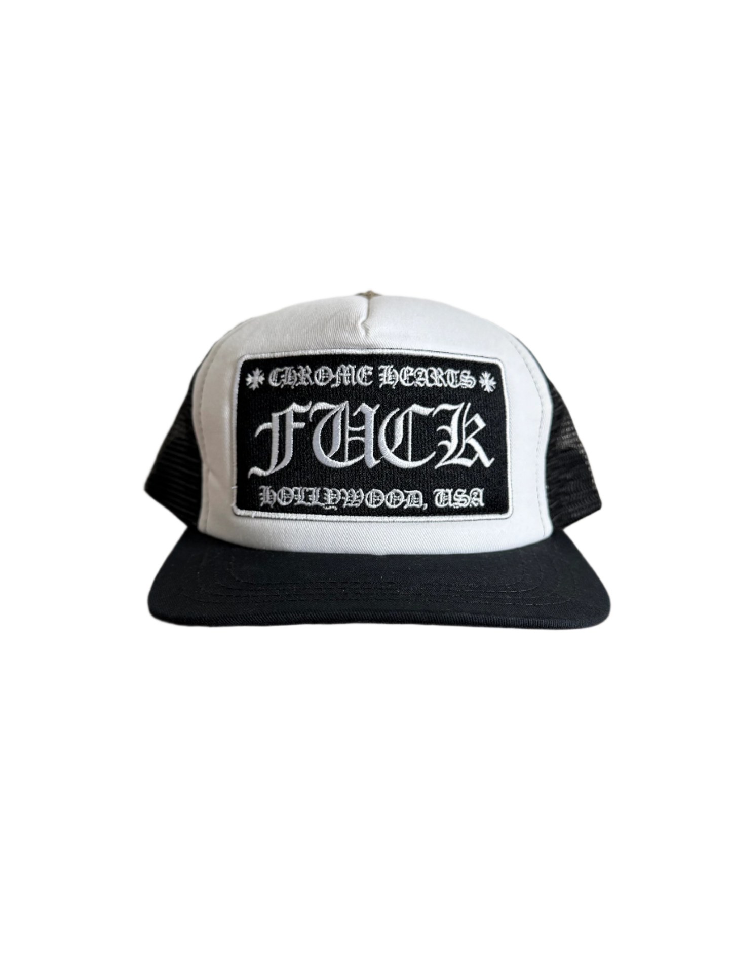 Chrome Hearts Fuck Patch Trucker Hat White