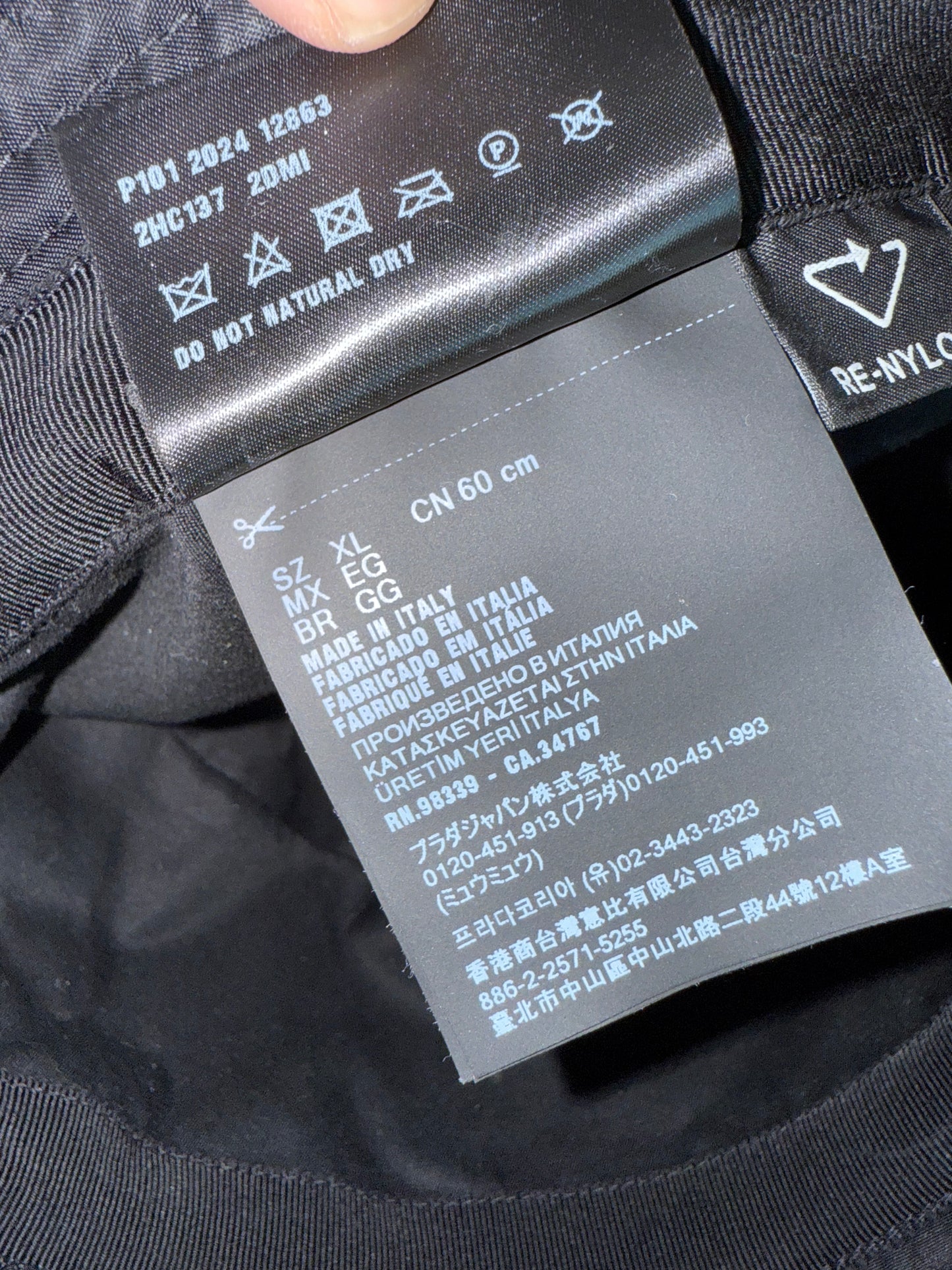 Prada Nylon Bucket Hat Black