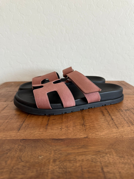 Hermes Cyphre Sandals Silk Brown