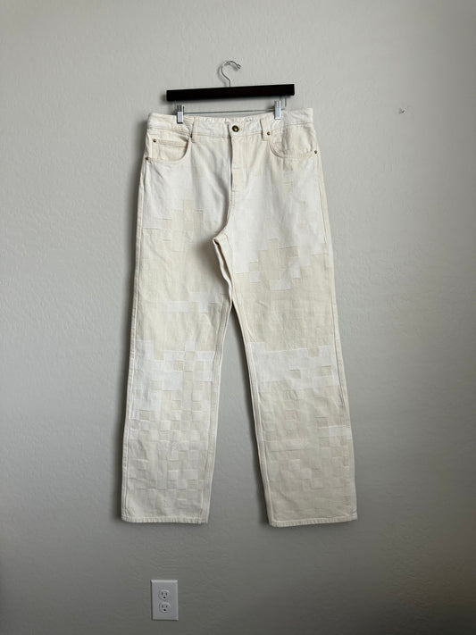 Louis Vuitton Skate Damier Denim Baggy Pants Beige