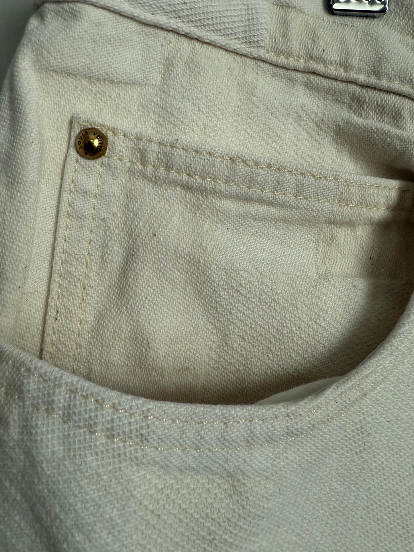 Louis Vuitton Skate Damier Denim Baggy Pants Beige