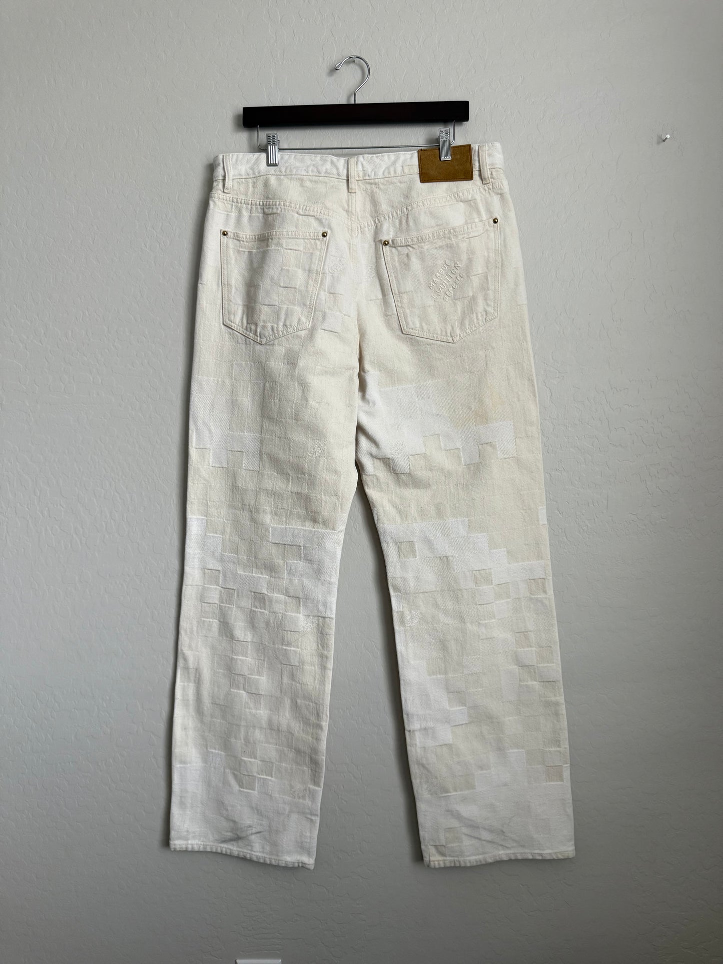 Louis Vuitton Skate Damier Denim Baggy Pants Beige