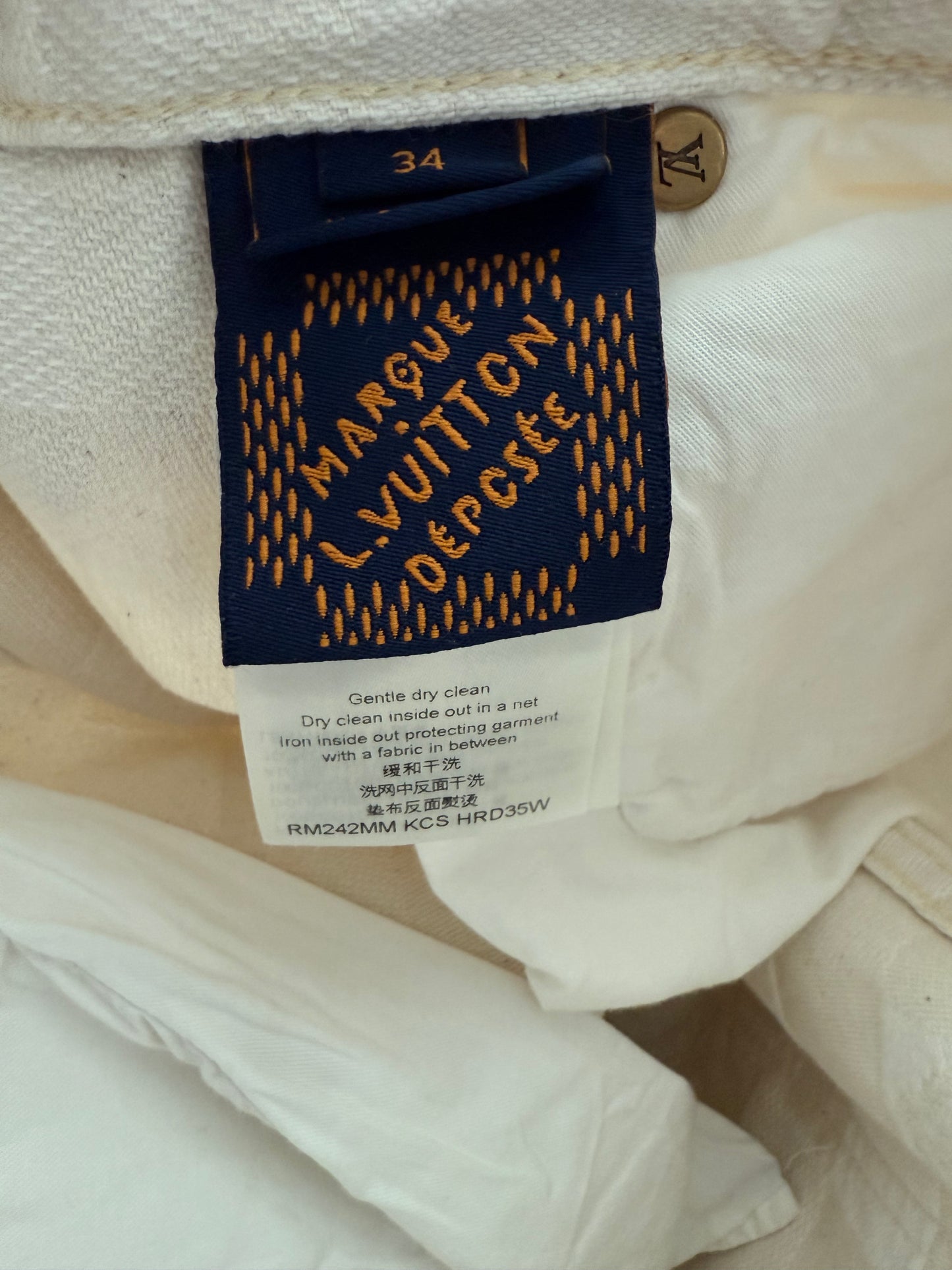 Louis Vuitton Skate Damier Denim Baggy Pants Beige