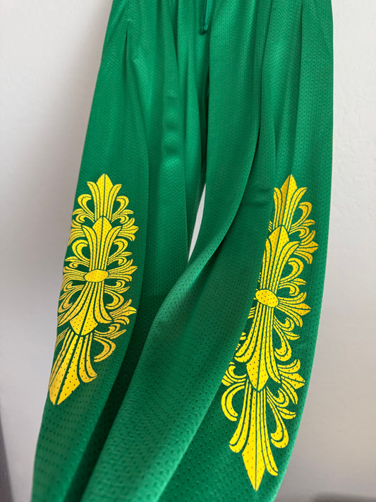 Chrome Hearts Mesh Jersey Pants Green/Yellow