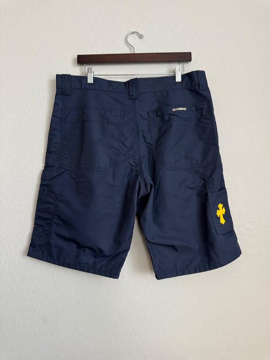 Chrome Hearts Leather Nylon Carpenter Shorts Navy/Yellow