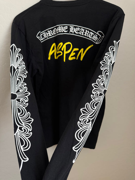 Chrome Hearts Matty Boy Aspen Scroll Floral LS T-Shirt Black