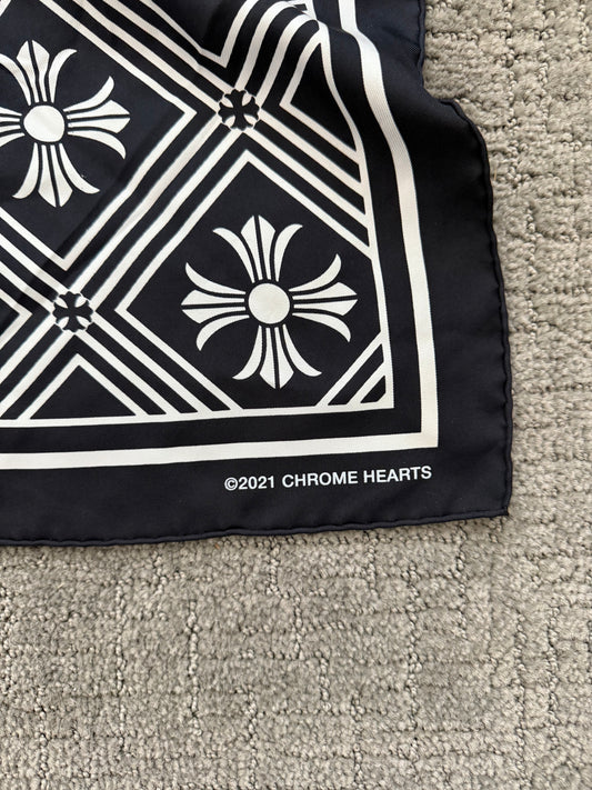 Chrome Hearts Plus Crosses Silk Scarf Black