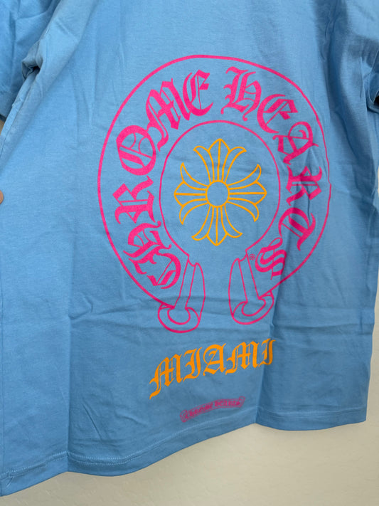 Chrome Hearts Miami Horseshoe SS T-Shirt Blue/Pink/Orange