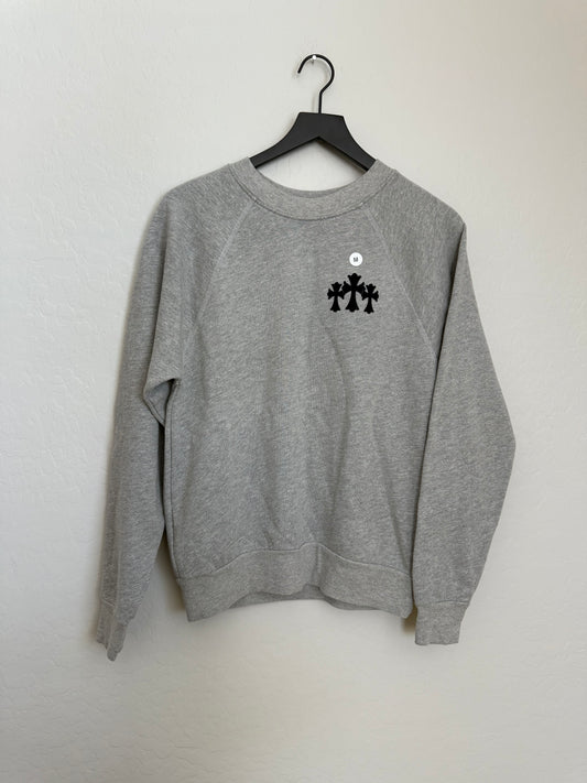 Chrome Hearts Blind Spot Velvet Crewneck Sweatshirt Grey/Navy