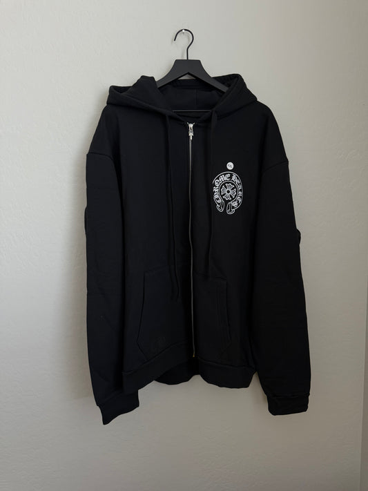 Chrome Hearts Miami Horseshoe Zip Up Hoodie Black