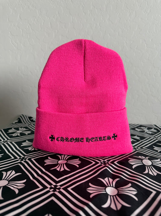 Chrome Hearts CH Embroidery Beanie Hot Pink