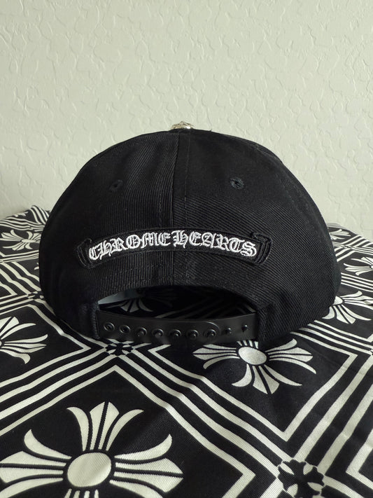 Chrome Hearts Vertical Logo Snapback Hat Black