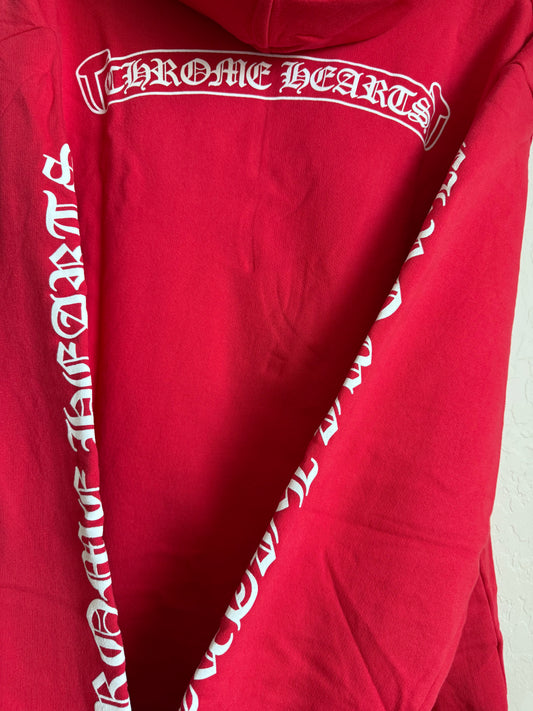 Chrome Hearts Scroll Pullover Hoodie Red Online Exclusive