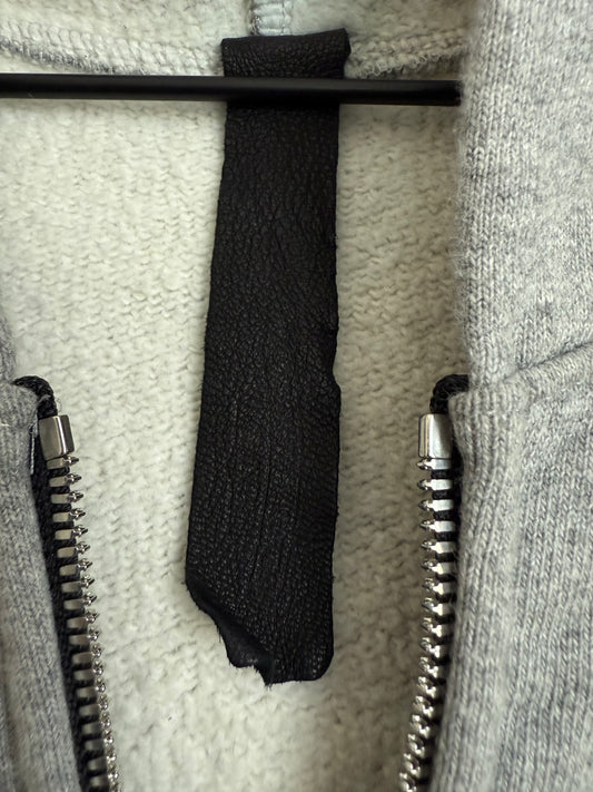 Chrome Hearts Paper Jam Triple Cross Leather Patch Zip Hoodie Grey