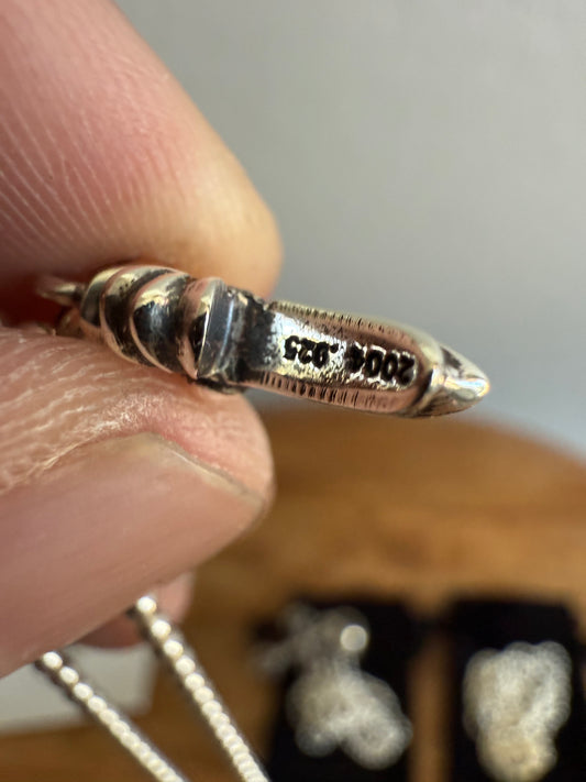 Chrome Hearts Silver Baby Fat Charm w Pave Diamonds