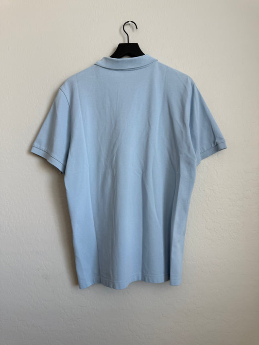 Dior Logo Embroidered Polo Light Blue