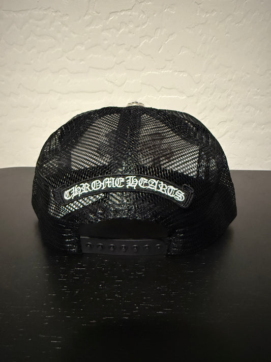 Chrome Hearts Cemetery Leather Patch Trucker Hat 4th of July