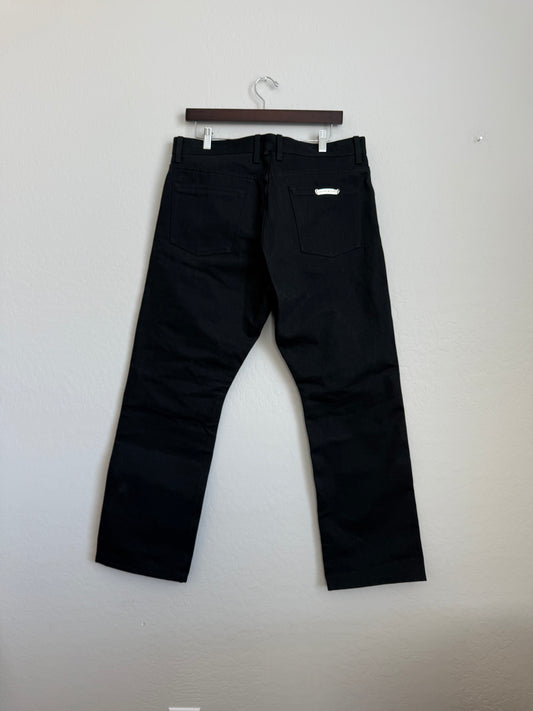 Chrome Hearts Fleur Knee Raw Denim Jeans Black