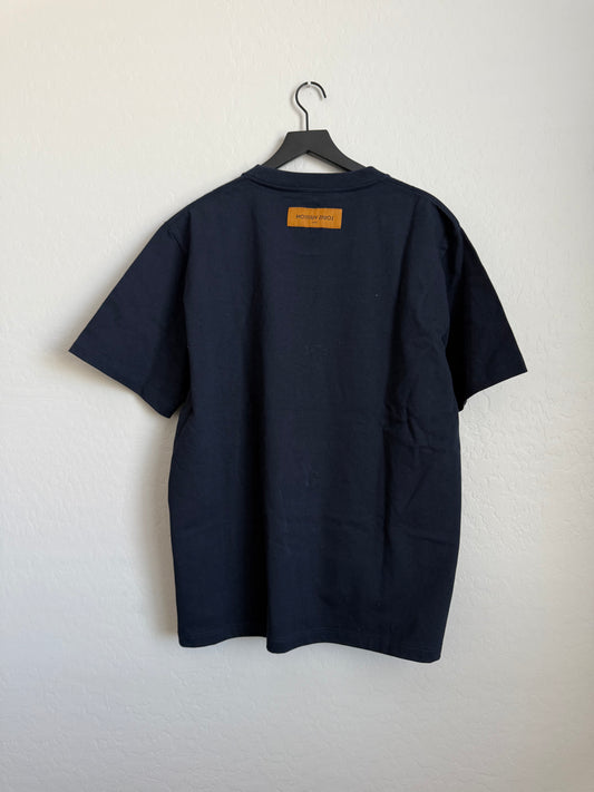Louis Vuitton Embroidered Logo SS T-Shirt Navy