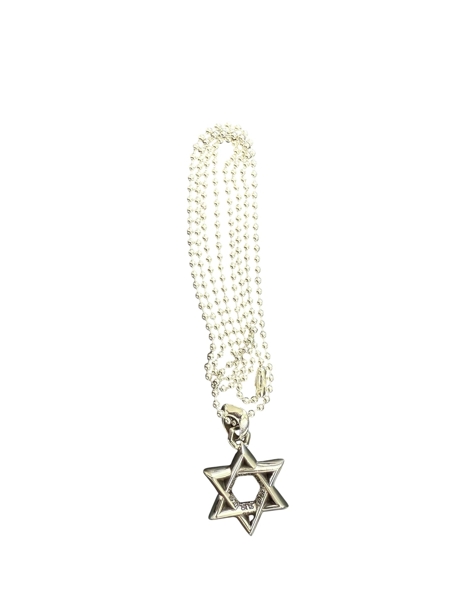 Chrome Hearts Star of David Silver Pendant w Chain