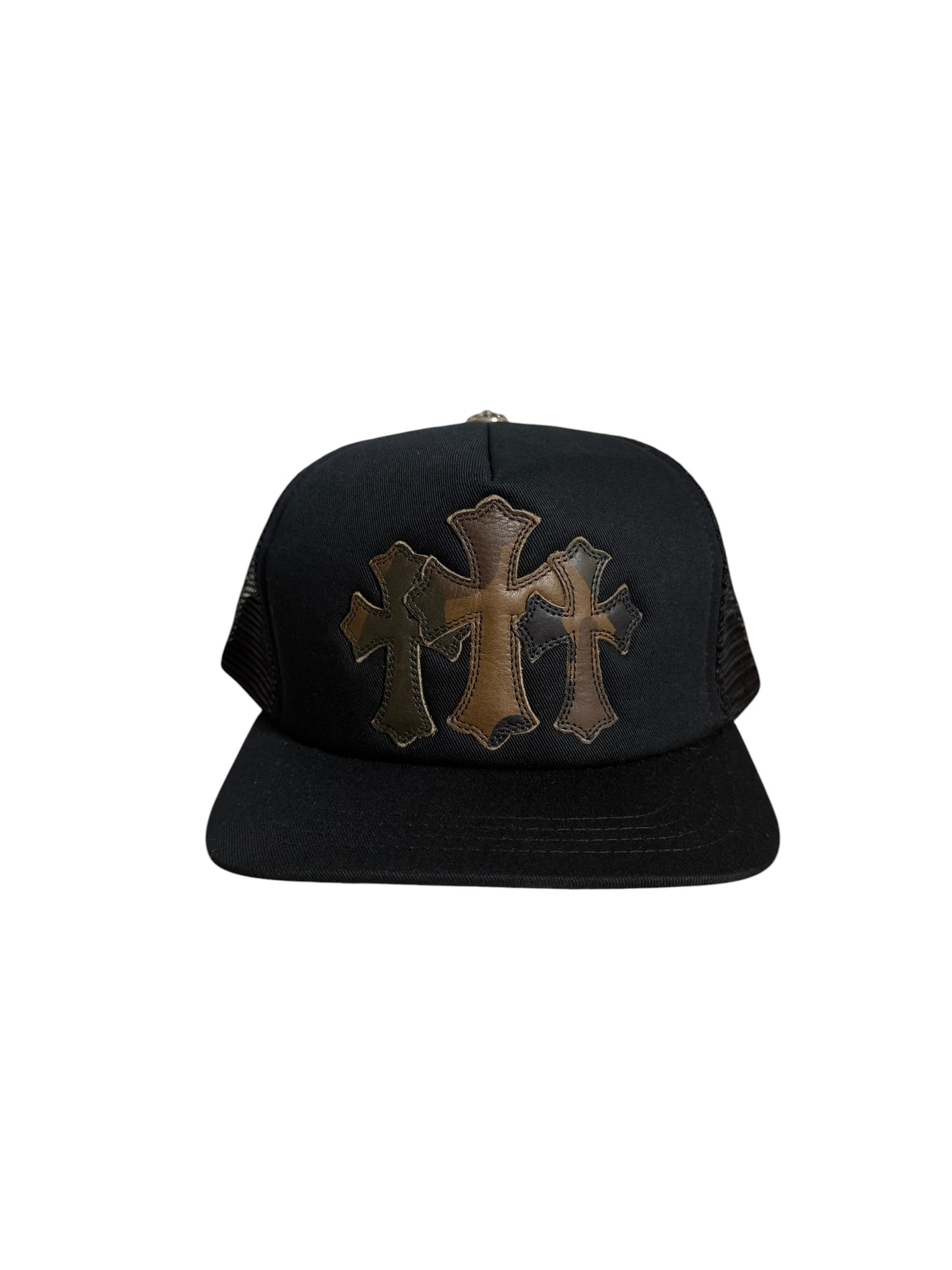 Chrome Hearts Camo Leather Triple Cross Trucker