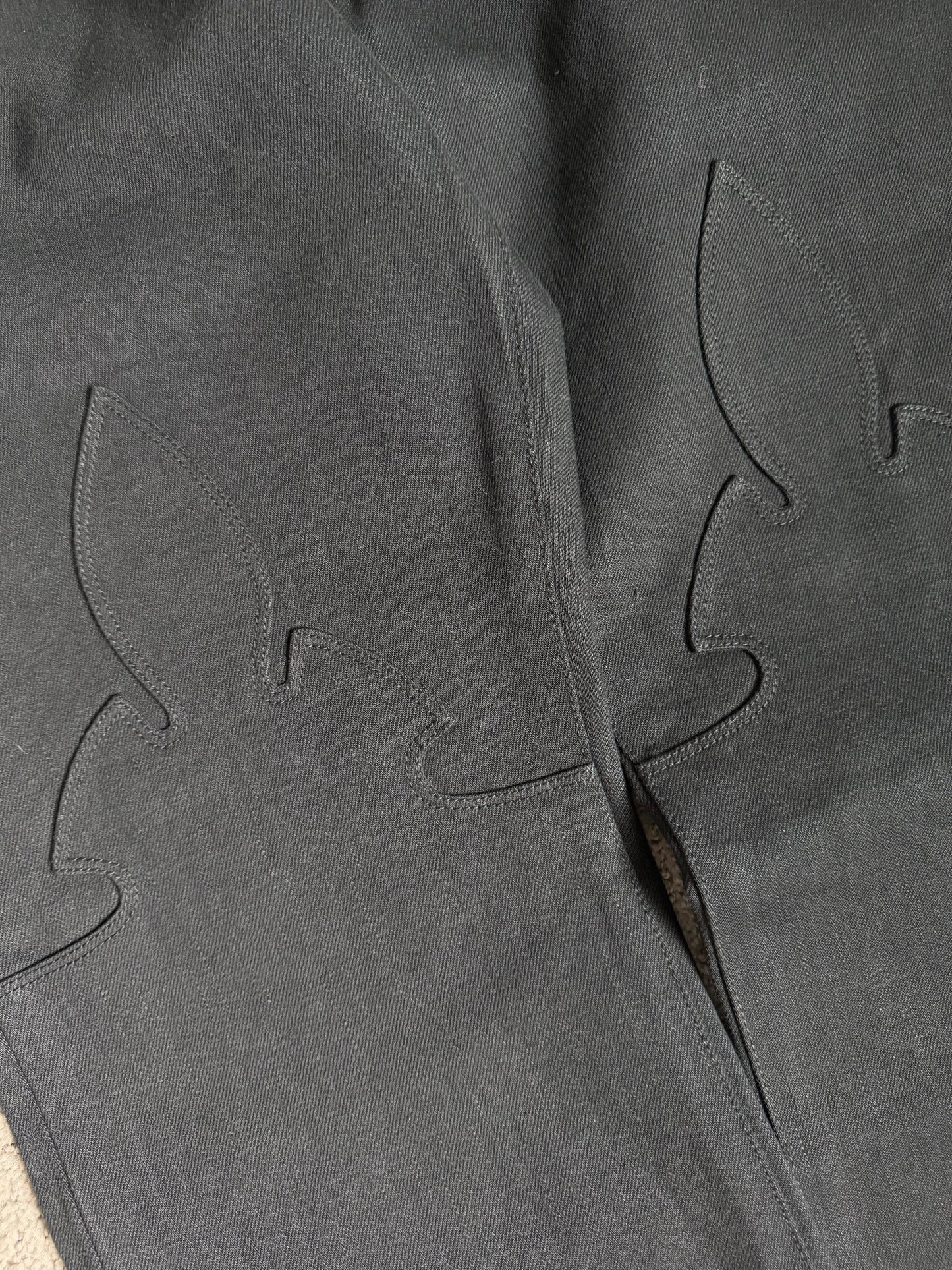 Chrome Hearts Fleur Knee Raw Denim Jeans Black