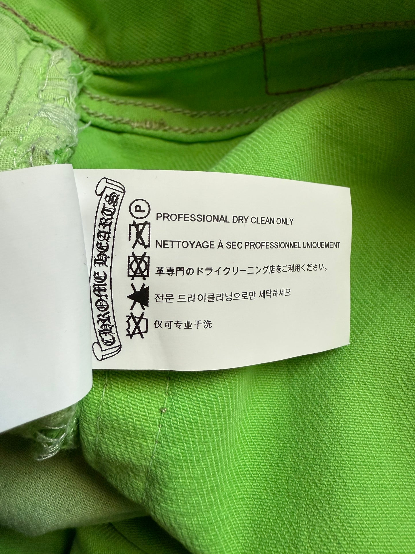 Chrome Hearts Sex Records Green Levis Leather Cross Denim Jeans