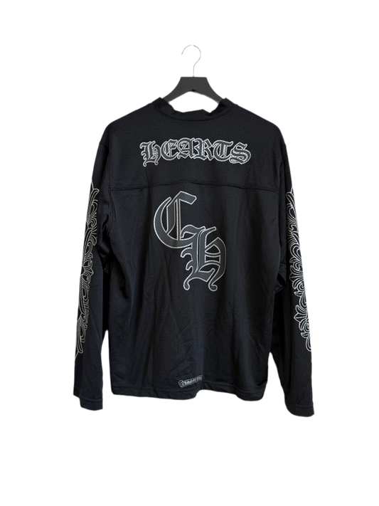 Chrome Hearts Stadium Mesh Jersey Floral LS Black Silver