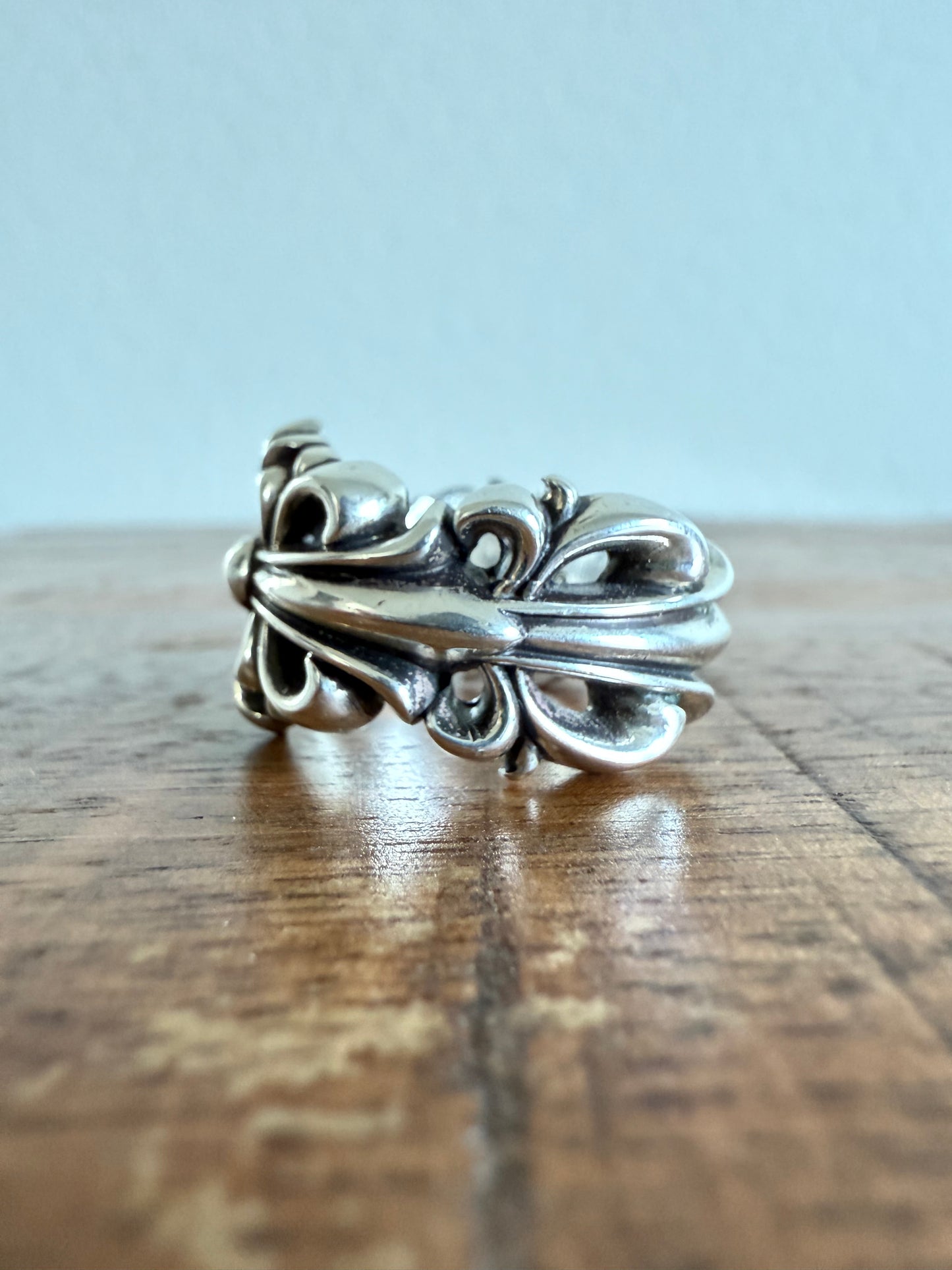 Chrome Hearts Double Floral Silver Ring