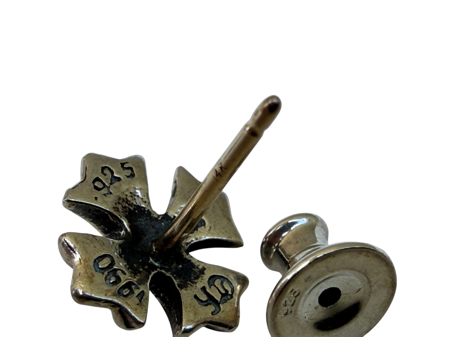 Chrome Hearts Plus Cross Silver Earring