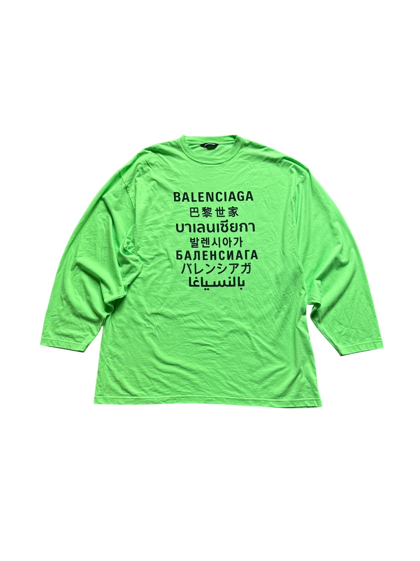 Balenciaga Languages Oversized Long Sleeve Tee