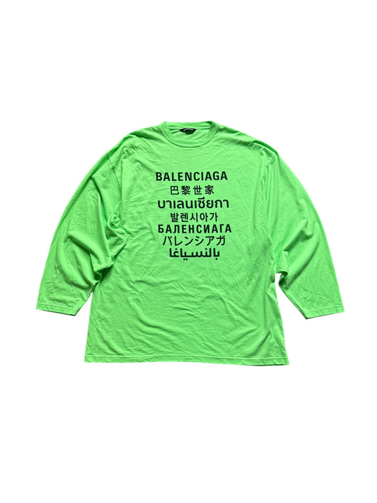 Balenciaga Languages Oversized Long Sleeve Tee