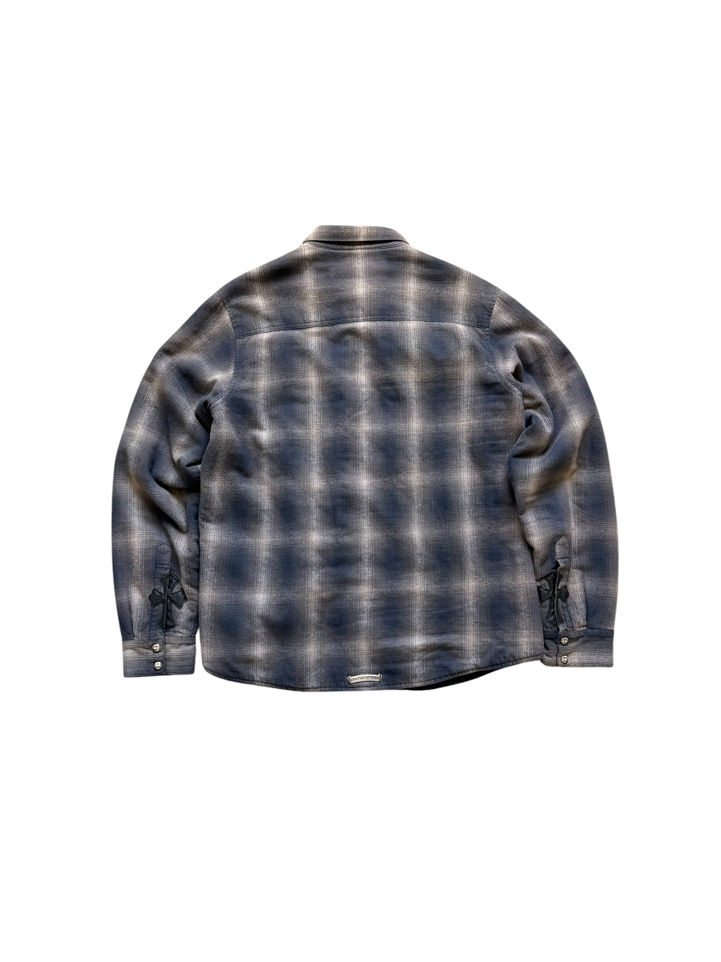 Chrome Hearts Loose Ends Cross Patch Plaid Padded Button Up