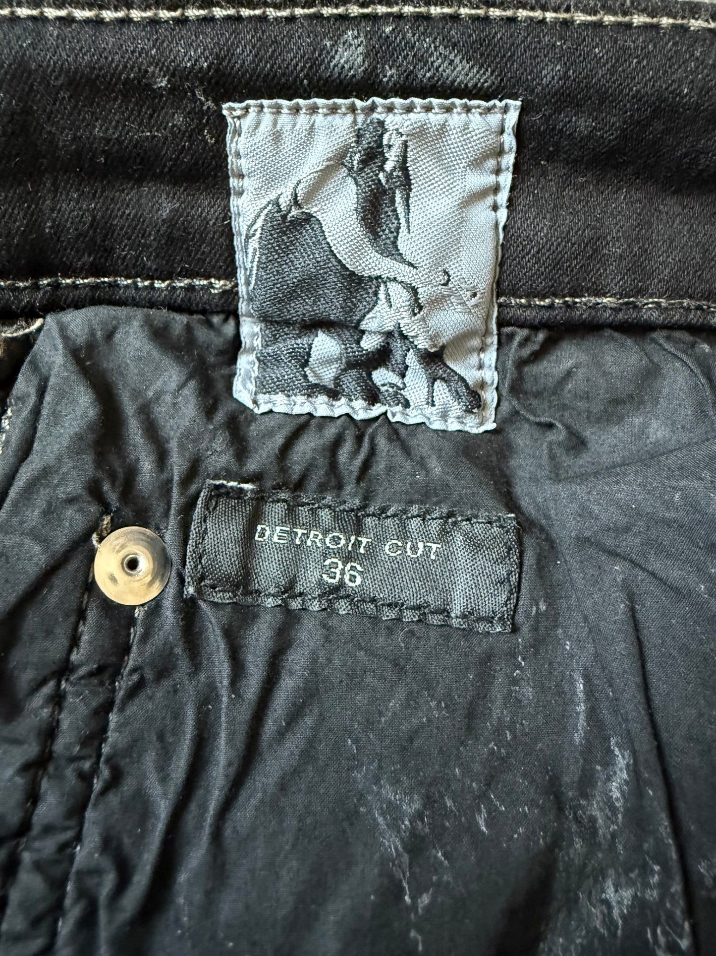 Rick Owens Detroit Cut Waxed Jeans