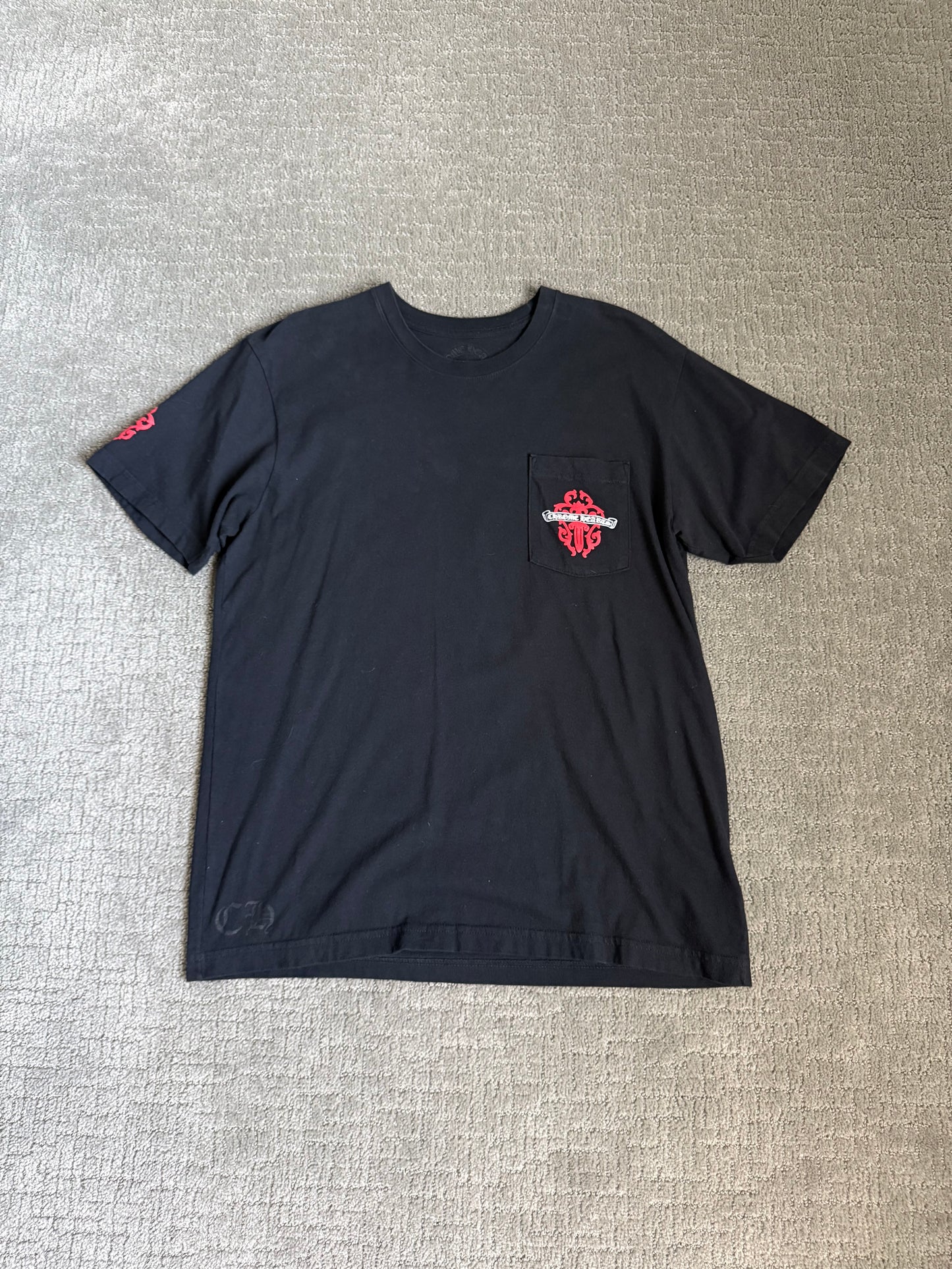 Chrome Hearts Stencil Vine Dagger SS T-Shirt Black/Red