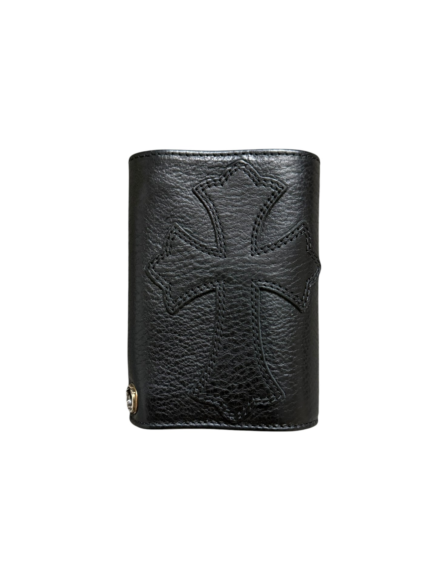 Chrome Hearts Cross Patch Trifold Leather Wallet