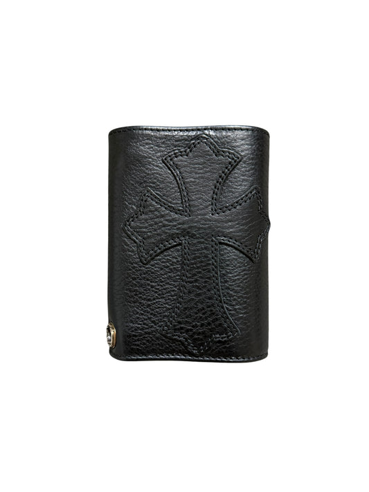 Chrome Hearts Cross Patch Trifold Leather Wallet