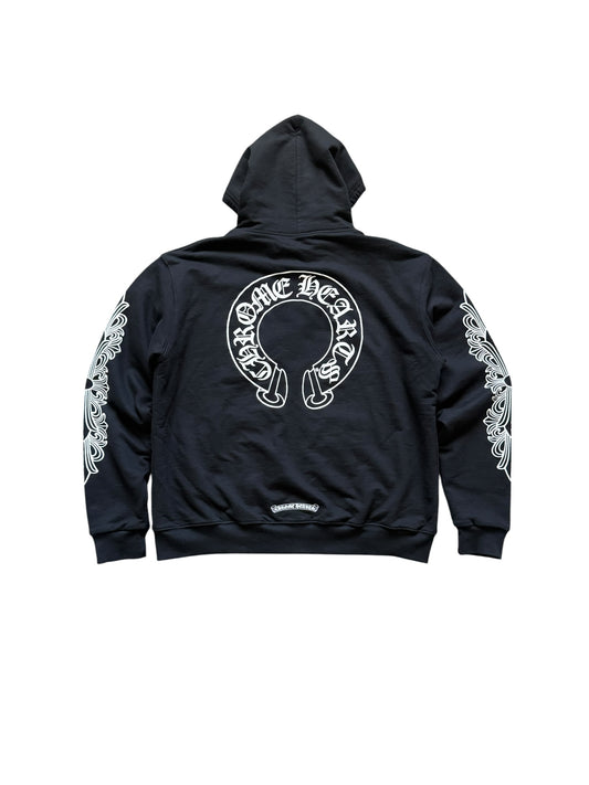 Chrome Hearts Floral Horseshoe Thermal Zip Up Hoodie