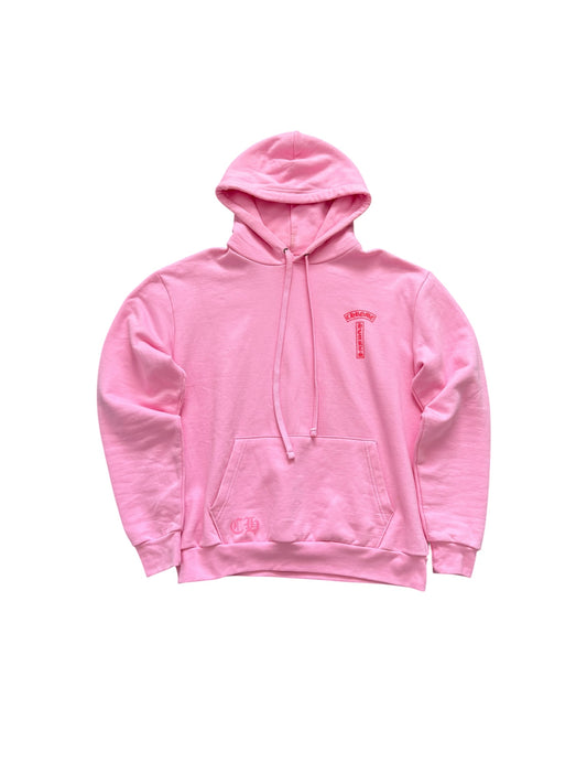 Chrome Hearts T Bar Pullover Hoodie Pink Red