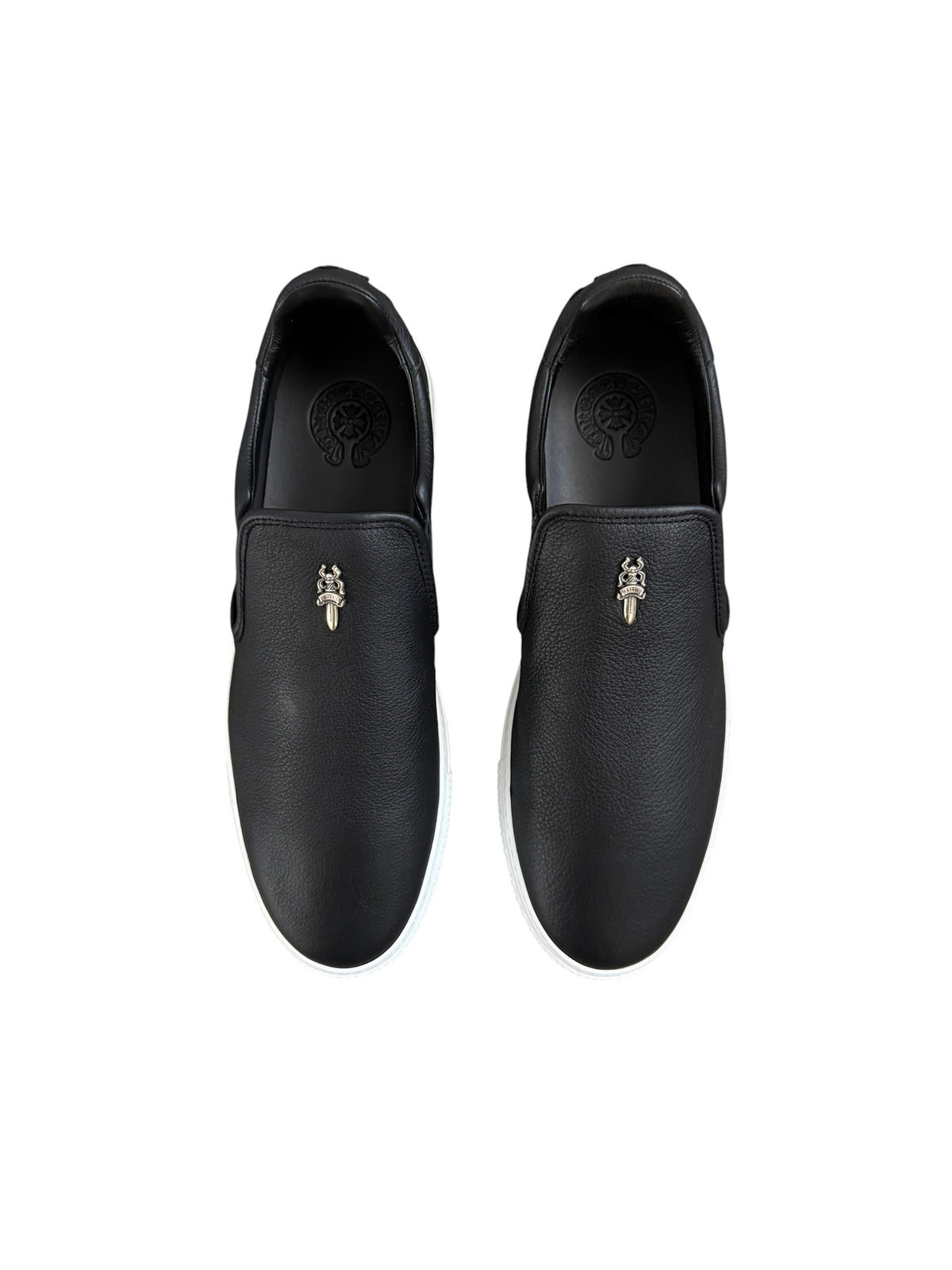 Chrome Hearts Dagger Leather Slip On Sneakers