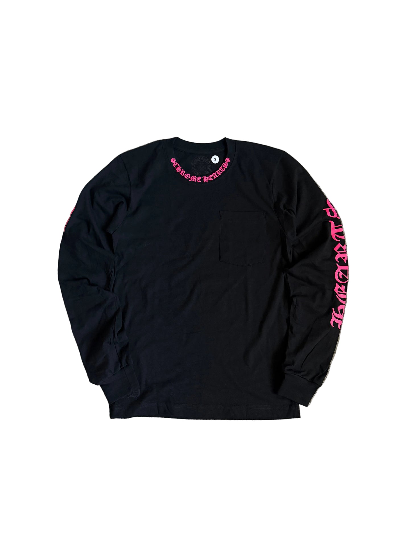 Chrome Hearts Neck Logo LS T-Shirt Black Pink